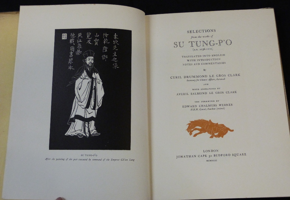 SU SHI: SELECTIONS FROM THE WORKS OF SU TUNG P'O (AD) 1036-1101, trans/ed Cyril Drummond le Gros - Image 3 of 6