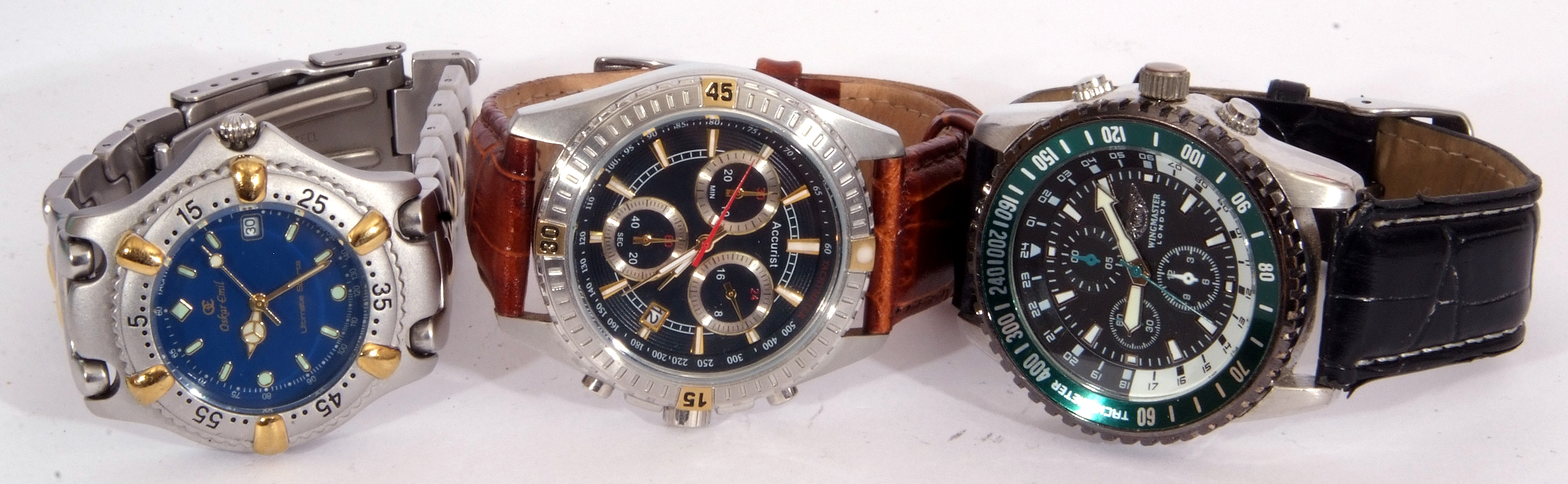 Collection of 8 modern wrist watches, 5 gents quartz examples to include an Accurist and an Oskar - Image 3 of 8