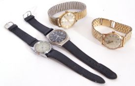 Mixed Lot: three vintage gents wrist watches, a Corvette 17-jewel Incabloc, a Seiko quartz stainless