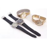 Mixed Lot: three vintage gents wrist watches, a Corvette 17-jewel Incabloc, a Seiko quartz stainless