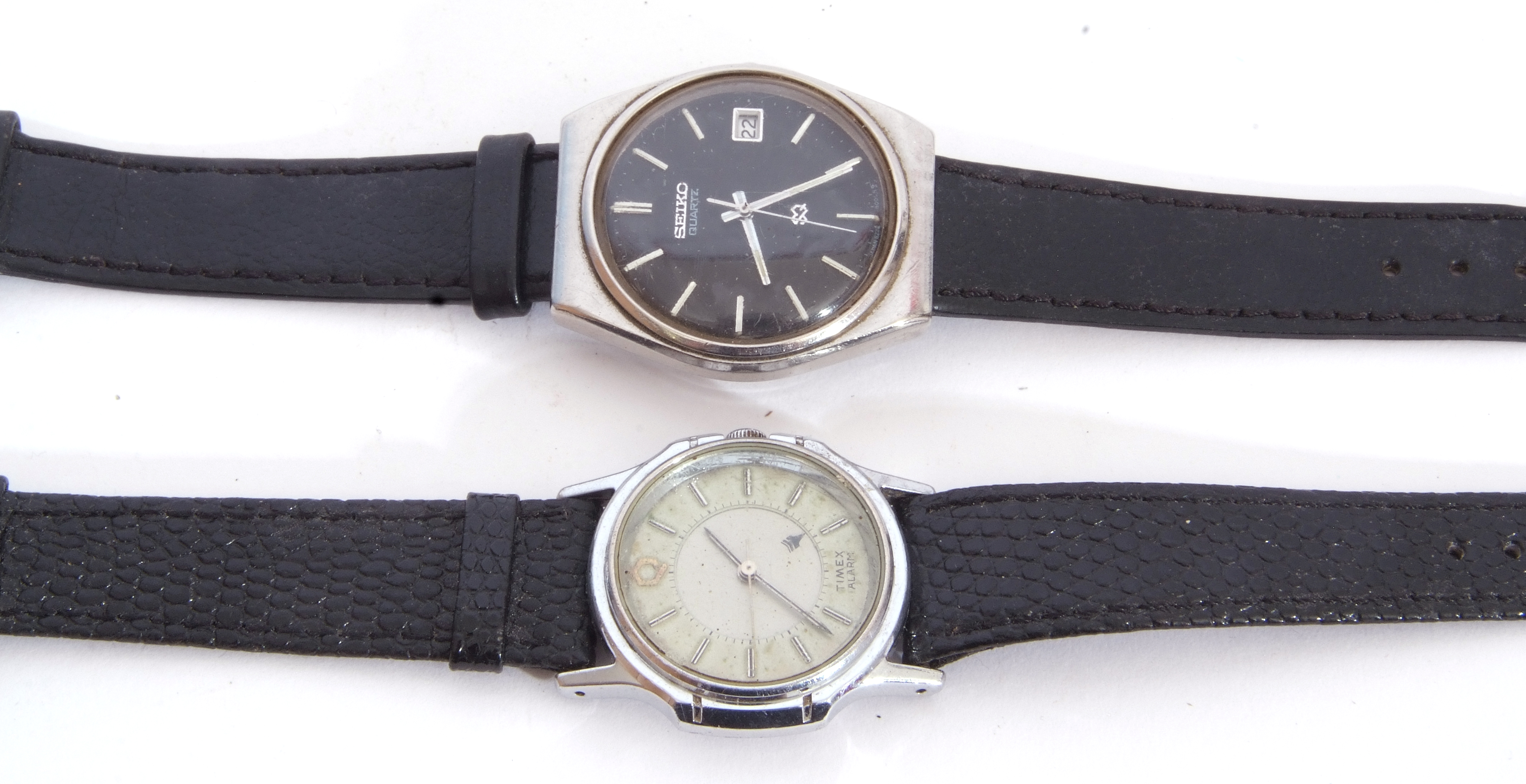 Mixed Lot: three vintage gents wrist watches, a Corvette 17-jewel Incabloc, a Seiko quartz stainless - Image 2 of 8
