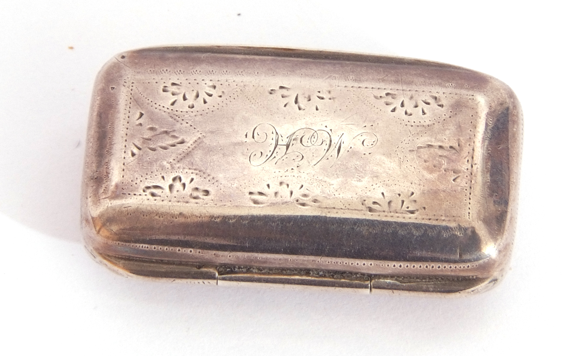 George III silver vinaigrette by T Simpson & Son, of rectangular form, the top chased with - Image 6 of 6