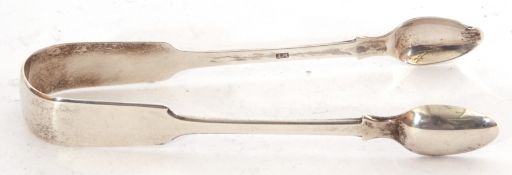 Pair of George III silver sugar tongs, London 1810, maker,s mark W.T.