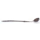 Georgian silver double lipped toddy ladle, the base of the bowl with contemporary presentation