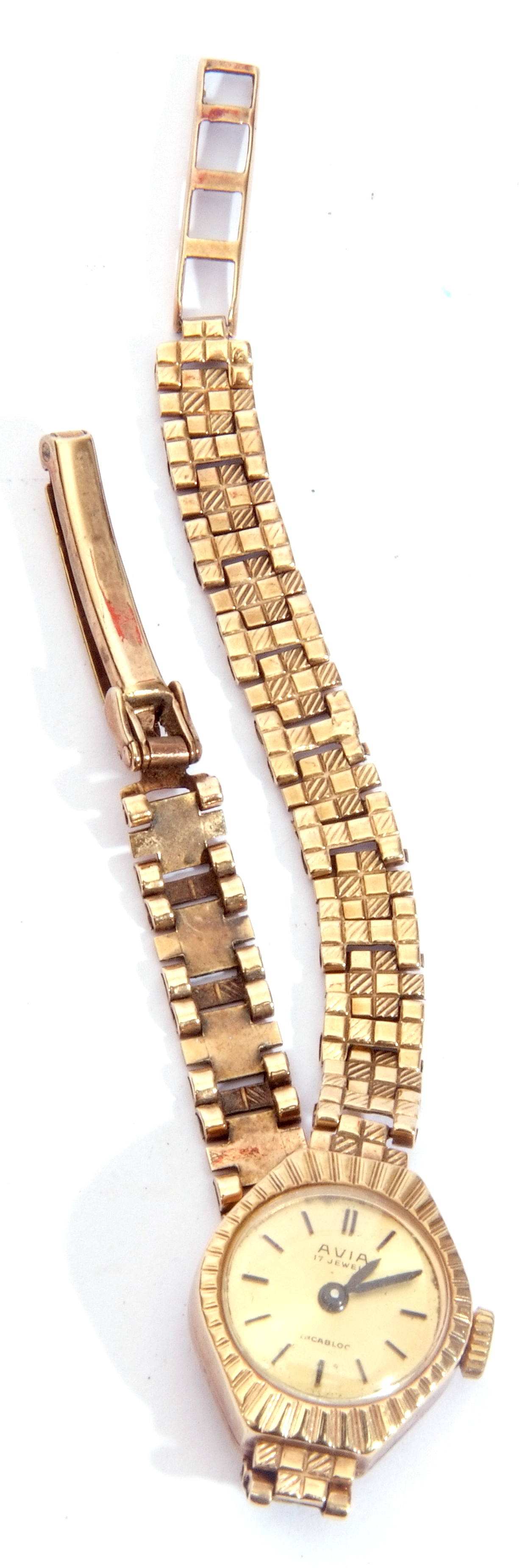 Ladies last quarter of 20th century 9ct gold cased Avia wrist watch with 17-jewel Incabloc