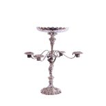 Elkington & Co silver plated centrepiece epergne/candelabrum, the top with fluted circular