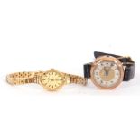 Mixed Lot: first quarter of 20th century ladies 9ct gold cased wrist watch of octagonal shape