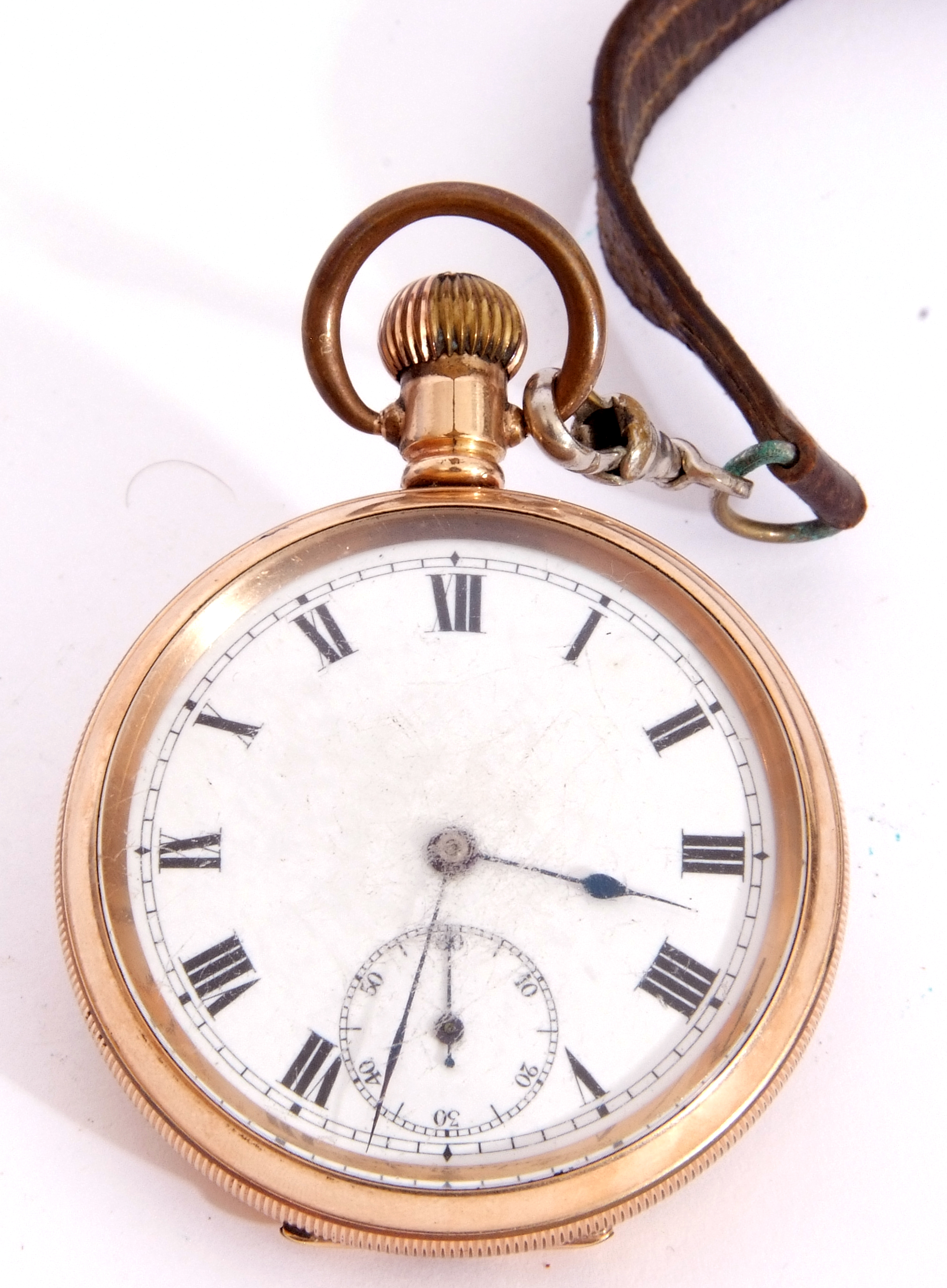 Second quarter of 20th century gold plated open faced lever watch, Lever Dennison pocket watch, 15 - Image 2 of 3