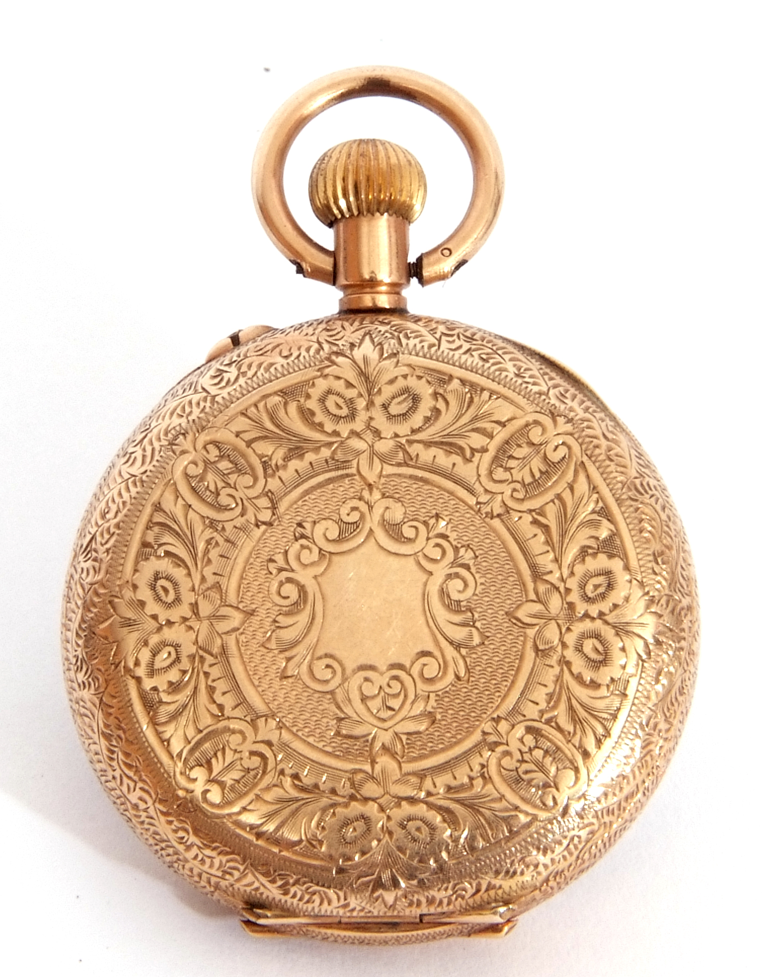 First quarter of 20th century ladies 14K stamped wind fob/pocket watch, open face with elaborately - Image 4 of 4