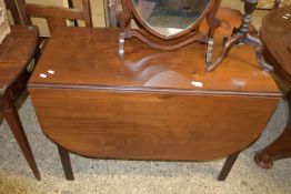 MAHOGANY DROP LEAF TABLE, WIDTH APPROX 96CM X 130CM