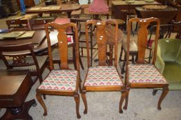 SET OF THREE UPHOLSTERED DINING CHAIRS