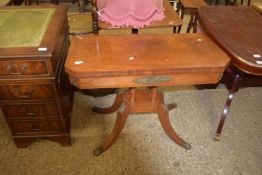 19TH CENTURY OCTAGONAL FOLDING CARD TABLE WITH STRUNG AND CARVED DECORATION, WIDTH APPROX 92CM