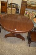 VICTORIAN MAHOGANY HALL TABLE WITH OCTAGONAL CENTRAL COLUMN, DIAM APPROX 114CM