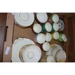 TRAY CONTAINING CERAMICS, MAINLY CUPS AND SAUCERS BY SALISBURY CHINA