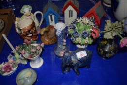 MODEL OF AN ELEPHANT AND OTHER CERAMIC ITEMS ETC