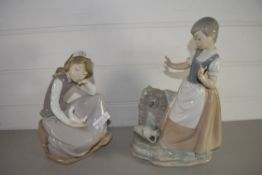 TWO LARGE LLADRO STUDIES OF GIRLS, VARIOUS POSES