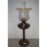 OIL LAMP WITH METAL CORINTHIAN COLUMN BASE