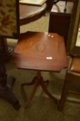 SMALL OCCASIONAL TABLE WITH INLAID AND STRUNG DECORATION, APPROX 53 X 39CM