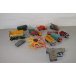 SMALL PLASTIC BOX CONTAINING TOY CARS AND TRUCKS