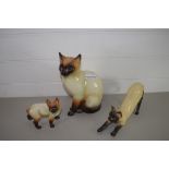 POTTERY MODELS OF SIAMESE CATS