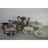 ROYAL DOULTON KIRKWOOD PATTERN TUREEN AND COVER AND GRAVY BOAT AND SMALL PLATE, TOGETHER WITH A