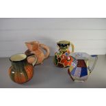 FOUR ART DECO JUGS BY TRENT POTTERY AND OTHERS
