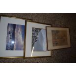 PASTEL PICTURE OF A CASTLE, SIGNED F GODDARD LOWER RIGHT PLUS FURTHER WATERCOLOUR (2)