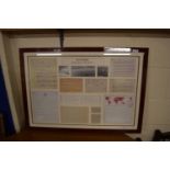 FRAMED REPRODUCTION OF EPHEMERA RELATING TO OPERATION DYNAMO DUNKIRK, FRAME SIZE APPROX 86CM,