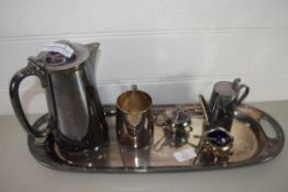 PLATED TRAY WITH PLATED TEA SET