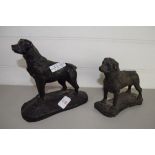 TWO METAL MODELS OF DOGS