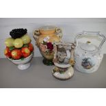 CERAMIC WARES, CERAMIC FRUIT BOWL, VASE, ETC