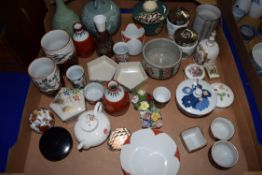 BOX OF MIXED CERAMICS, EGG CODDLERS ETC