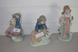 THREE SMALL LLADRO FIGURES OF CHILDREN