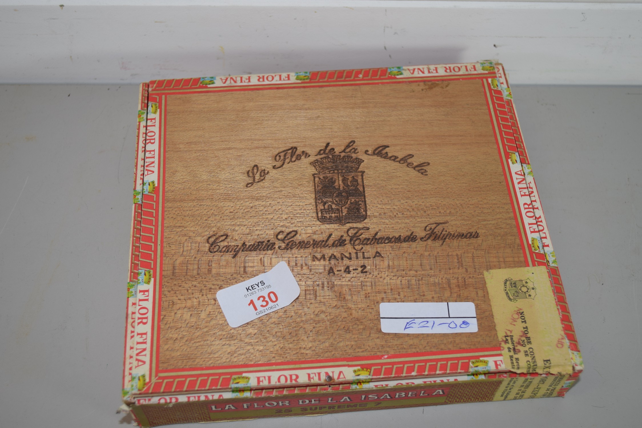 OLD CIGAR BOX WITH CLAY PIPES