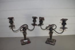 PAIR OF PLATED CANDELABRA