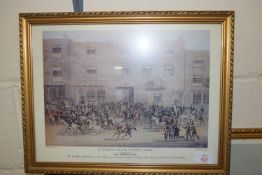 FRAMED SET OF PLATES AFTER POLLARD "ST ALBANS GRAND STEEPLECHASE", EACH FRAME WIDTH APPROX 45CM (5)