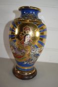 ORIENTAL VASE WITH BLUE GROUND, GILT DECORATION