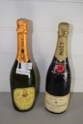 BOTTLE OF MOET & CHANDON AND ANOTHER BOTTLE OF CHAMPAGNE BY ACKERMAN