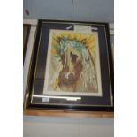 FRAMED PRINT OF A SALVADOR DALI PAINTING, WIDTH APPROX 53CM