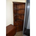 LIGHT OAK CORNER CABINET WITH THREE SHELVES