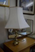 TABLE LAMP ON BRASS STAND