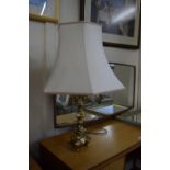 TABLE LAMP ON BRASS STAND