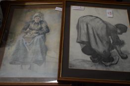 THREE PRINTS OF ELDERLY LADIES