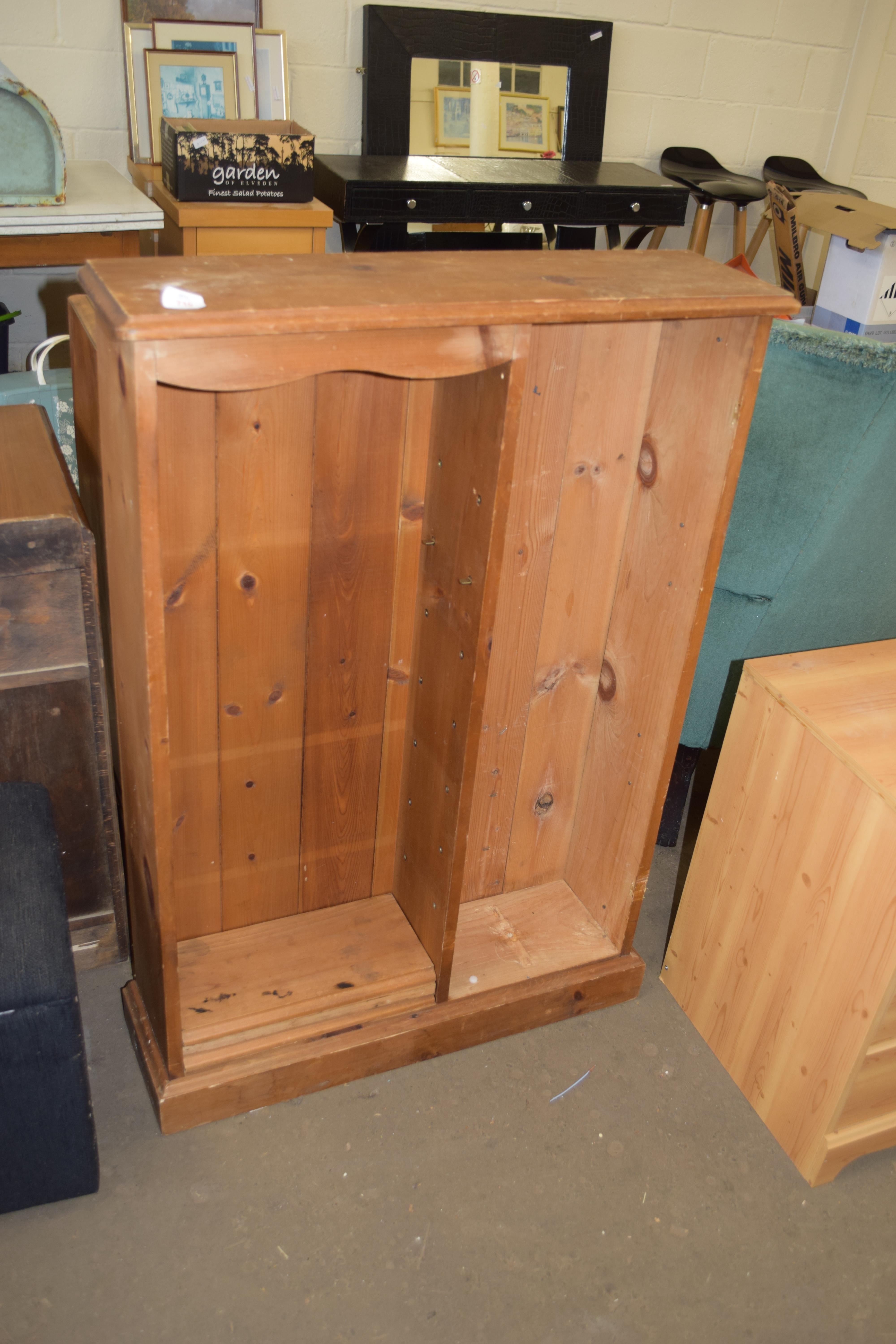 SMALL PINE DISPLAY CASE WITH SHELVES