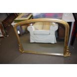 OVERMANTEL MIRROR WITH GILT EFFECT FRAME