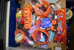 BOX OF HALLOWEEN TYPE DECORATIONS