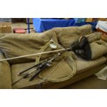 SET OF VARIOUS FISHING RODS AND NETS INCLUDING CARP STALKER