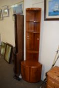 LIGHT WOOD CORNER CABINET WITH SHELVES