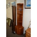 LIGHT WOOD CORNER CABINET WITH SHELVES