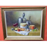 Still Life, oil on panel, signed Wilf Walker, 37 x 50cm